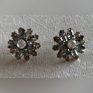 Stella & Dot Smoky  Rhinestone  Earrings EUC